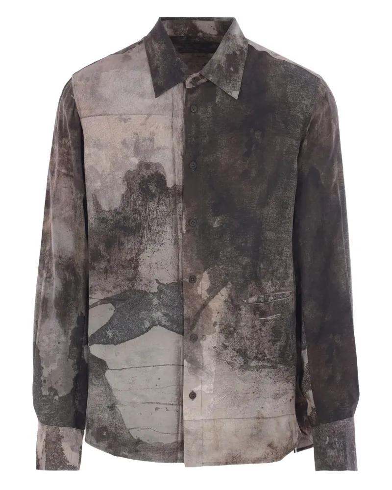 Ziggy Chen Geknöpftes Seidenhemd - Grau Grau