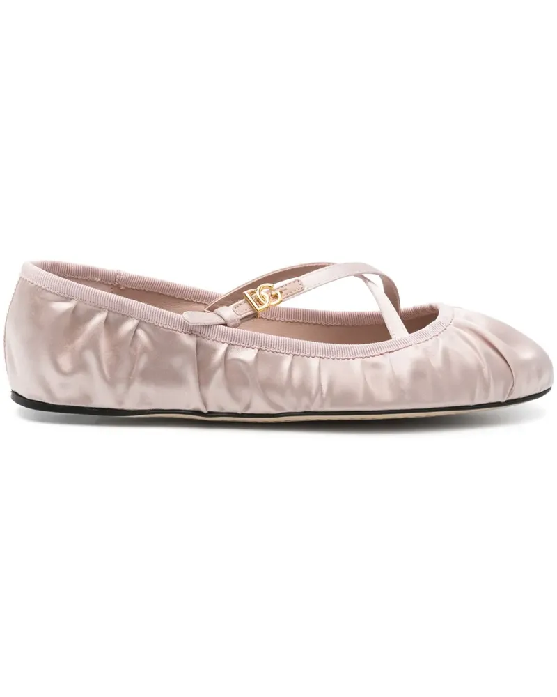Dolce & Gabbana Ballerinas mit Logo-Schnalle - Rosa Rosa