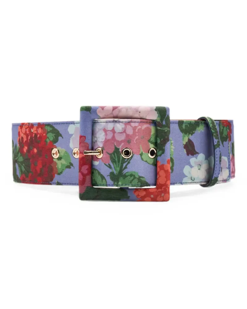 Carolina Herrera New York Icon hydrangea-print belt - Blau Blau