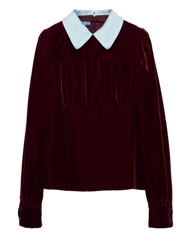 Prada Oberteil aus Samt - Rot Rot