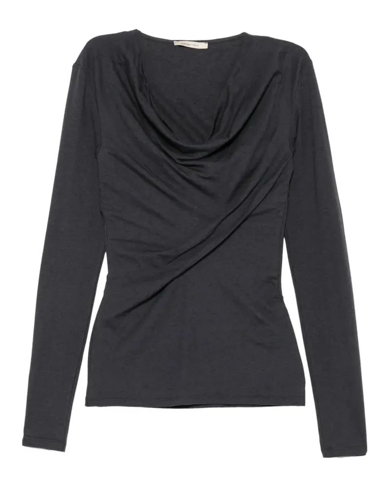 Paloma Wool Gerafftes Junco Oberteil mit Wasserfallkragen - Grau Grau