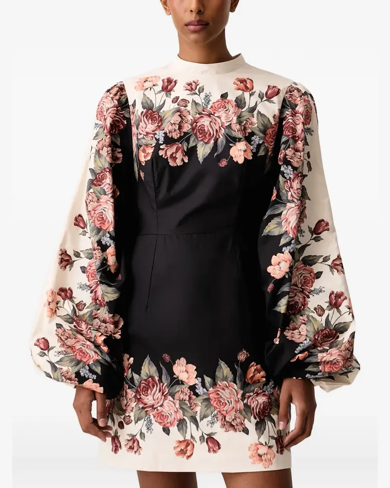 FARM Rio Minikleid mit Blumenprint - Schwarz Schwarz