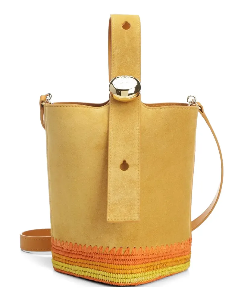 Loewe mini Pebble suede bucket bag - Gelb Gelb
