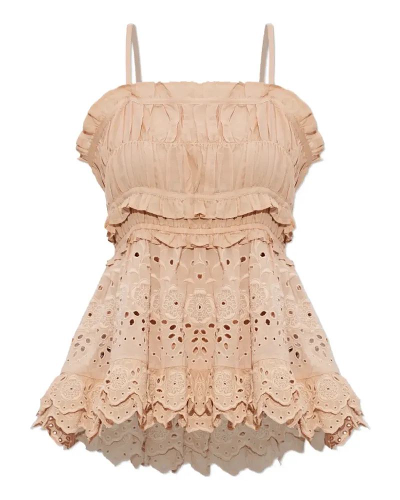 AllSaints Camille Bluse mit Lochstickerei - Rosa Rosa