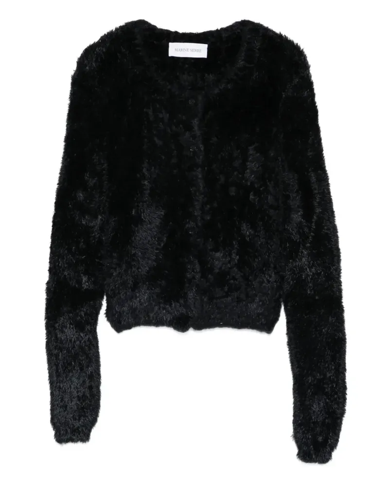 Marine Serre fuzzy-texture cardigan - Schwarz Schwarz