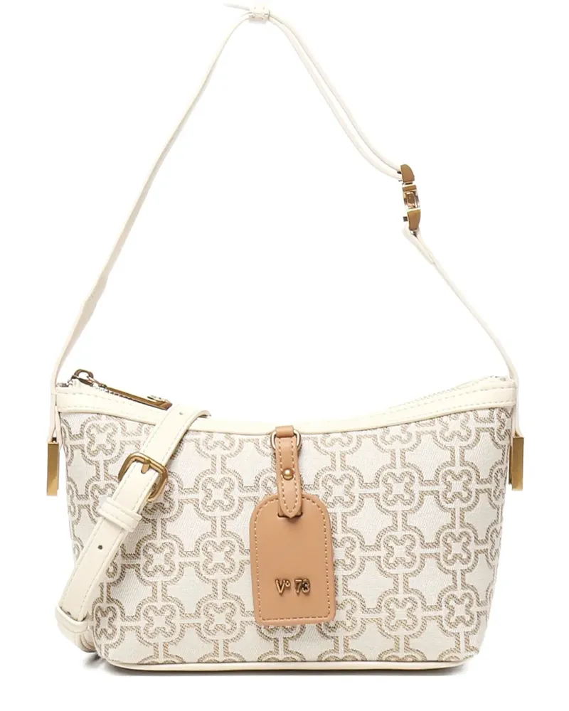 V°73 Harriet Schultertasche mit Monogrammmuster - Nude Nude