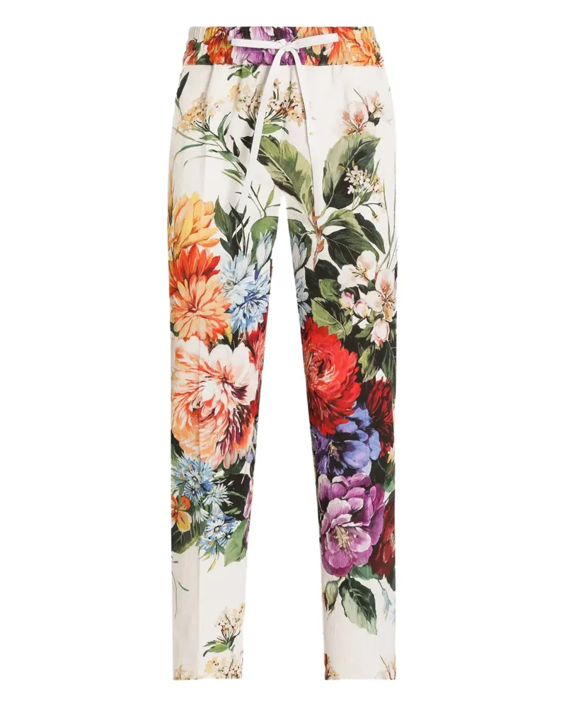Dolce & Gabbana Hose mit Blumen-Print - Weiß Weiß