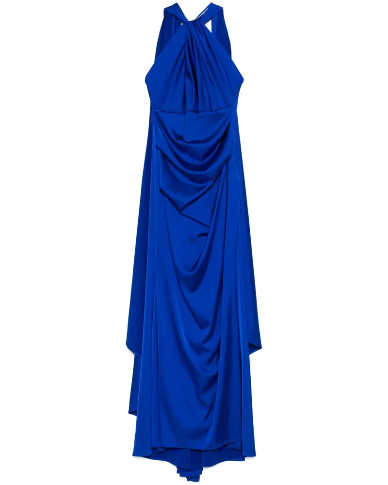 Talbot Runhof Abendkleid mit Cape-Einsatz - Blau Blau