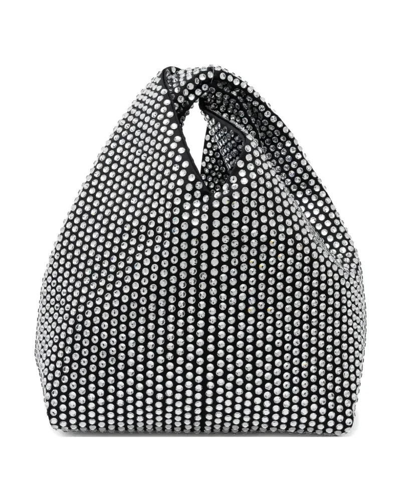 A.L.C. Schultertasche mit Kristallblume - Schwarz Schwarz