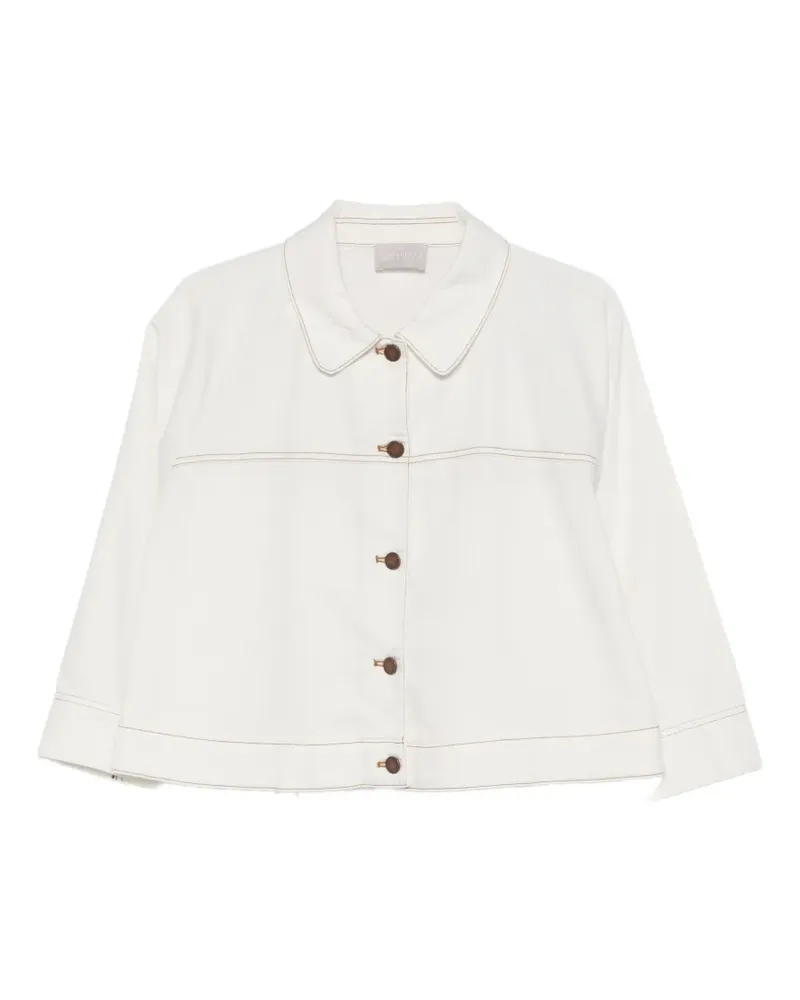 hemisphere contrast-topstitch jacket - Nude Nude