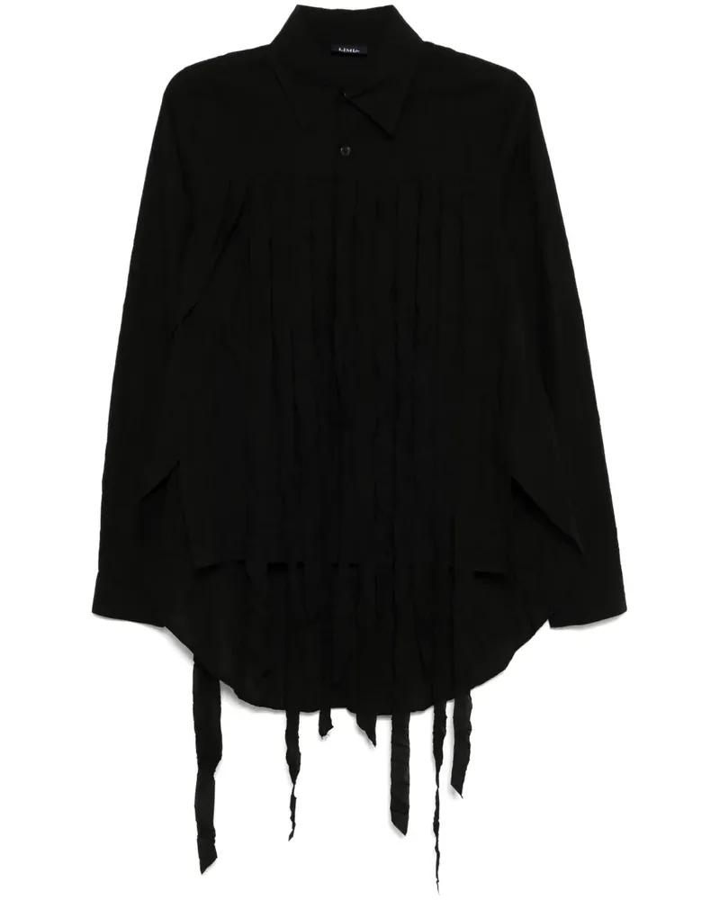 Yohji Yamamoto Hemd mit Knittereffekt - Schwarz Schwarz