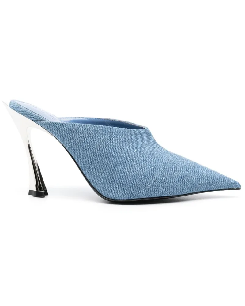 Thierry Mugler Denim-Mules 95mm - Blau Blau