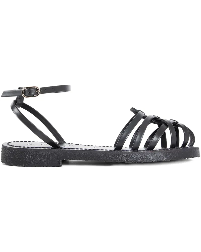 K.Jacques  Cyrenia woven ankle-strap sandals - Schwarz Schwarz