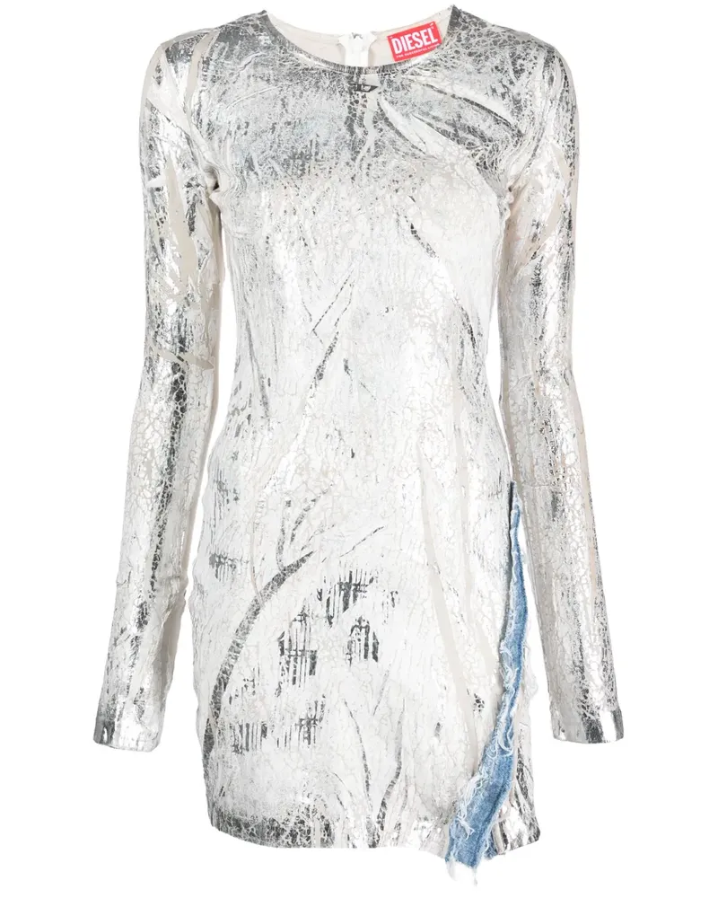 Diesel Minikleid mit Jeanseinsätzen - Weiß Weiß