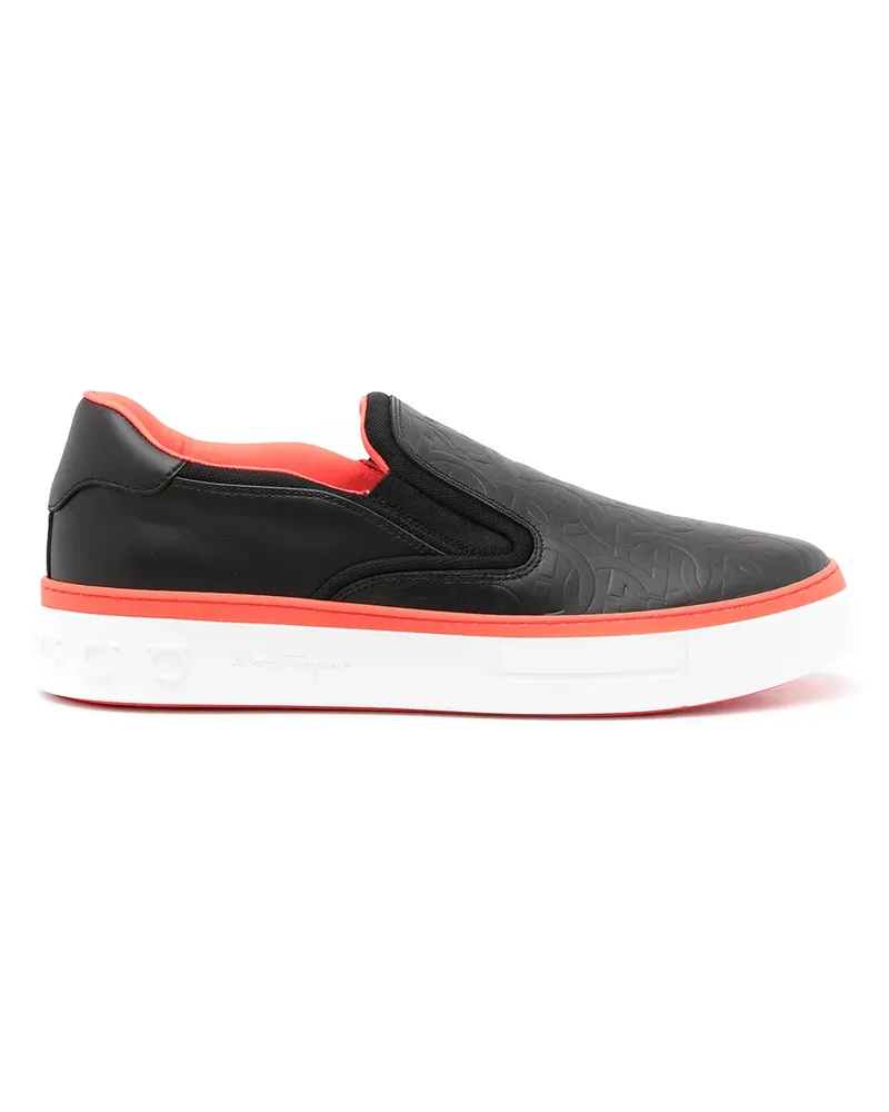 Ferragamo Klassische Slip-On-Sneakers - Schwarz Schwarz