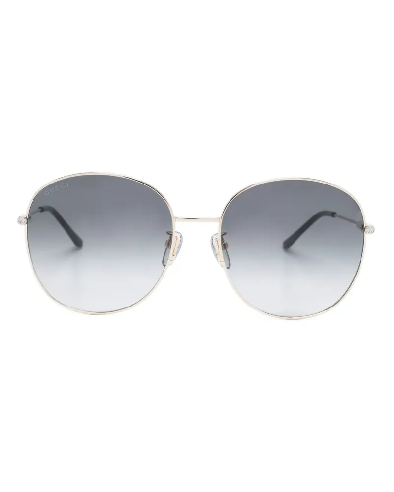 Gucci Sonnenbrille mit rundem Gestell - Gold Gold