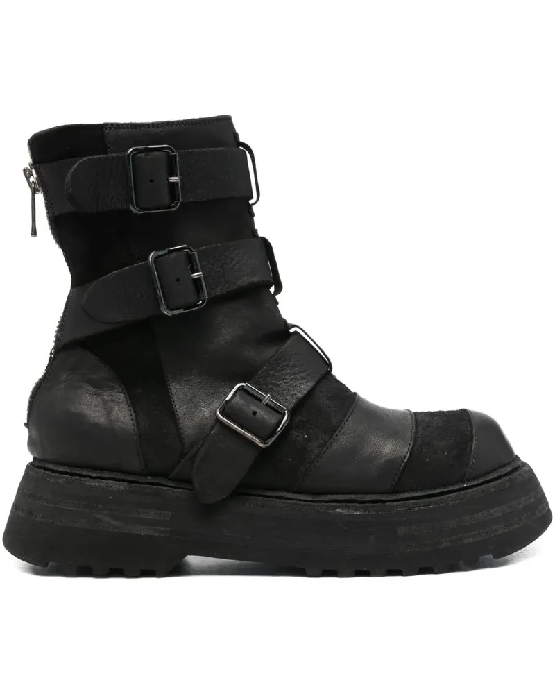 GUIDI Stiefel mit mehreren Riemen - Schwarz Schwarz