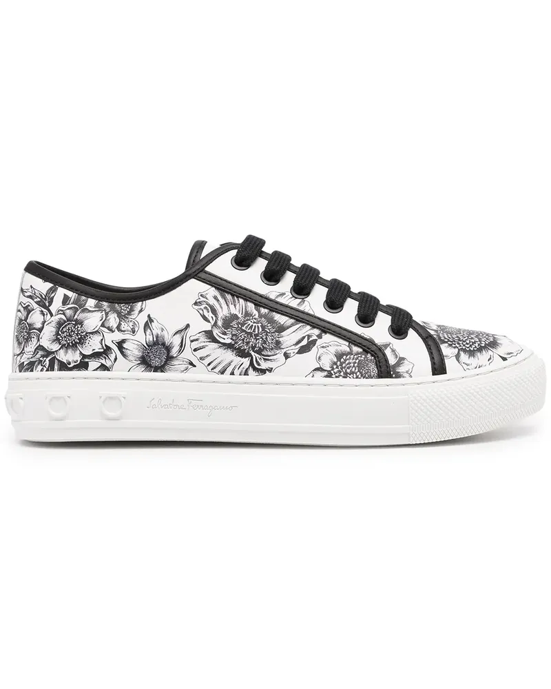 Ferragamo Sneakers mit Print - Weiß Weiß