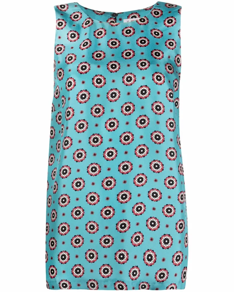 Alberto Biani Seidenbluse mit Print - Blau Blau