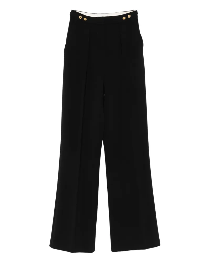 Elisabetta Franchi pleated gold-button pants - Schwarz Schwarz