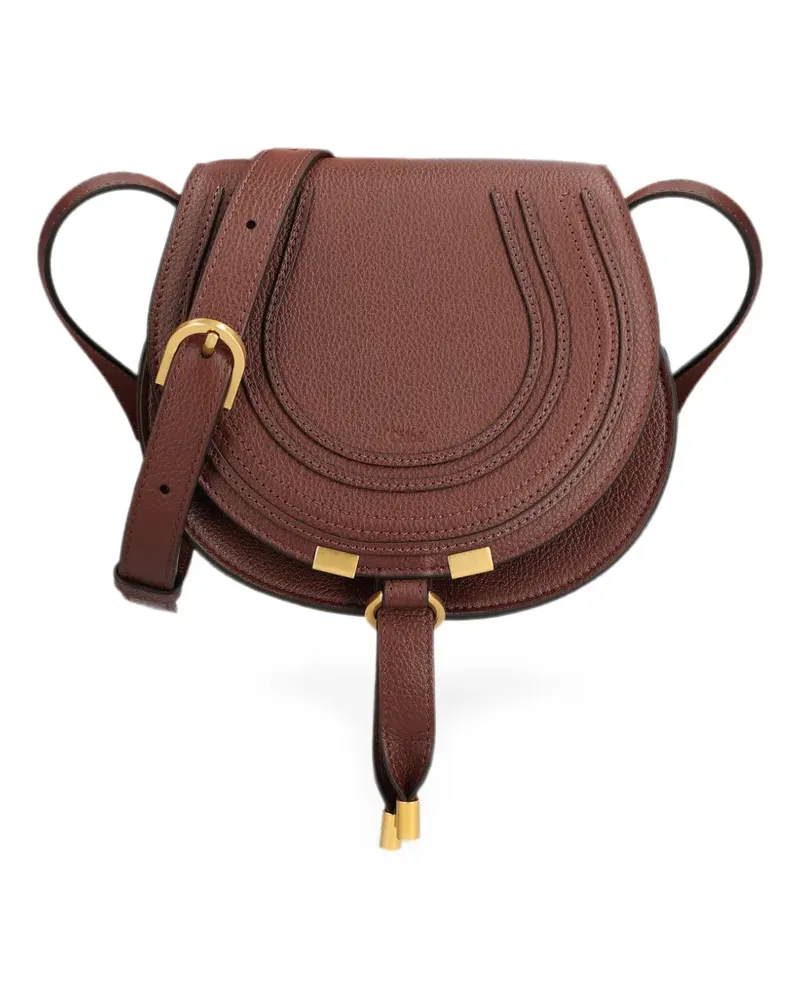 Chloé small Marcie saddle-stitch crossbody bag - Braun Braun