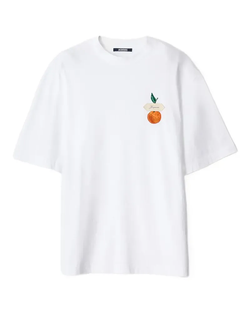Jacquemus T-Shirt mit Clémentine-Patch - Weiß Weiß