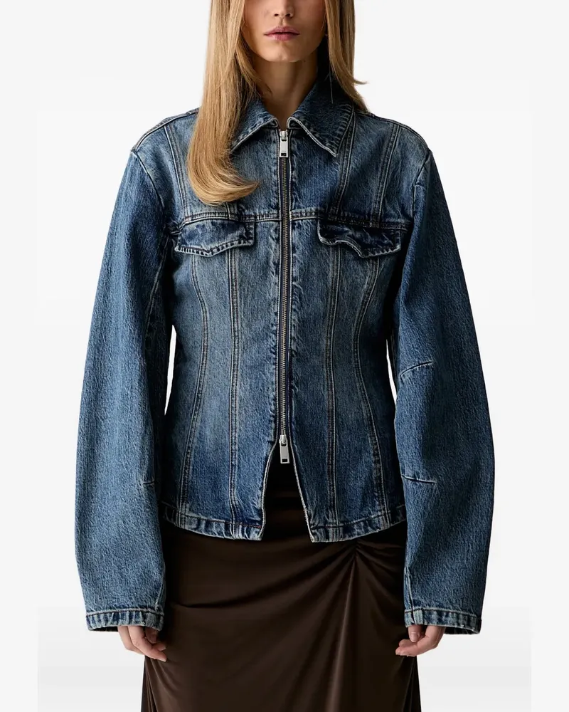 Gestuz zip-up denim jacket - Blau Blau