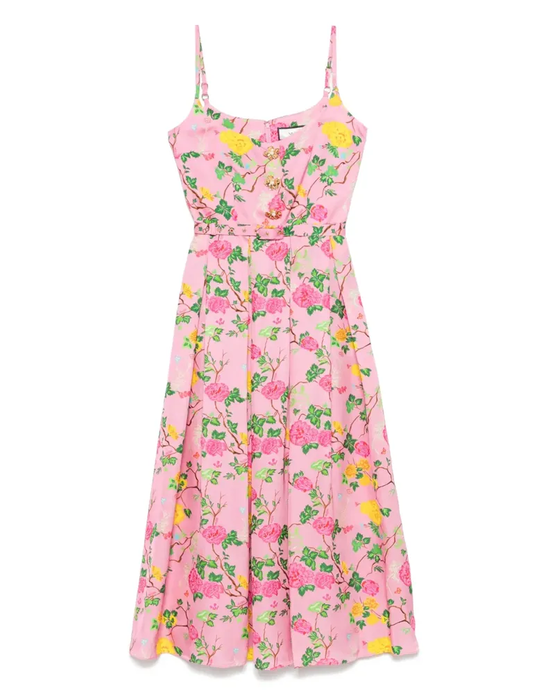 NISSA Kleid mit Blumen-Print - Rosa Rosa