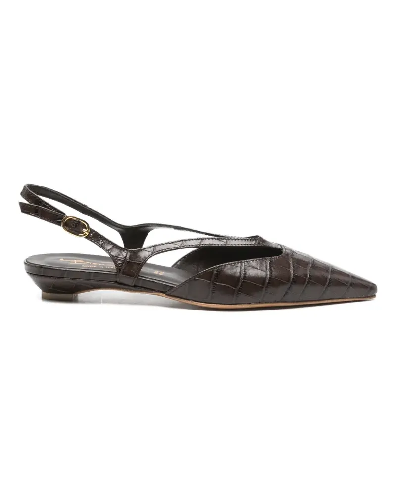 Bianca Di pointed-toe croc-effect pumps - Braun Braun
