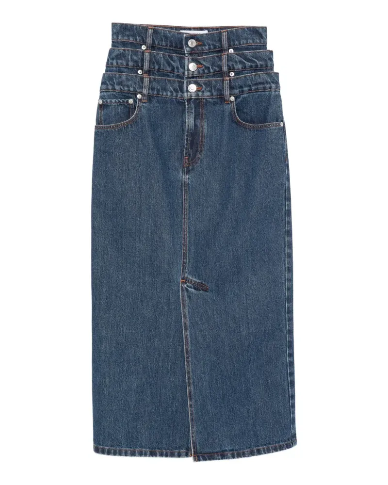 Viktor & Rolf Jeans-Maxirock im Layering-Look - Blau Blau