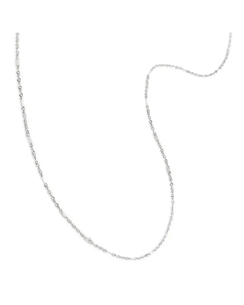Monica Vinader 14kt Shimmer Weißgoldhalskette - Silber Silber
