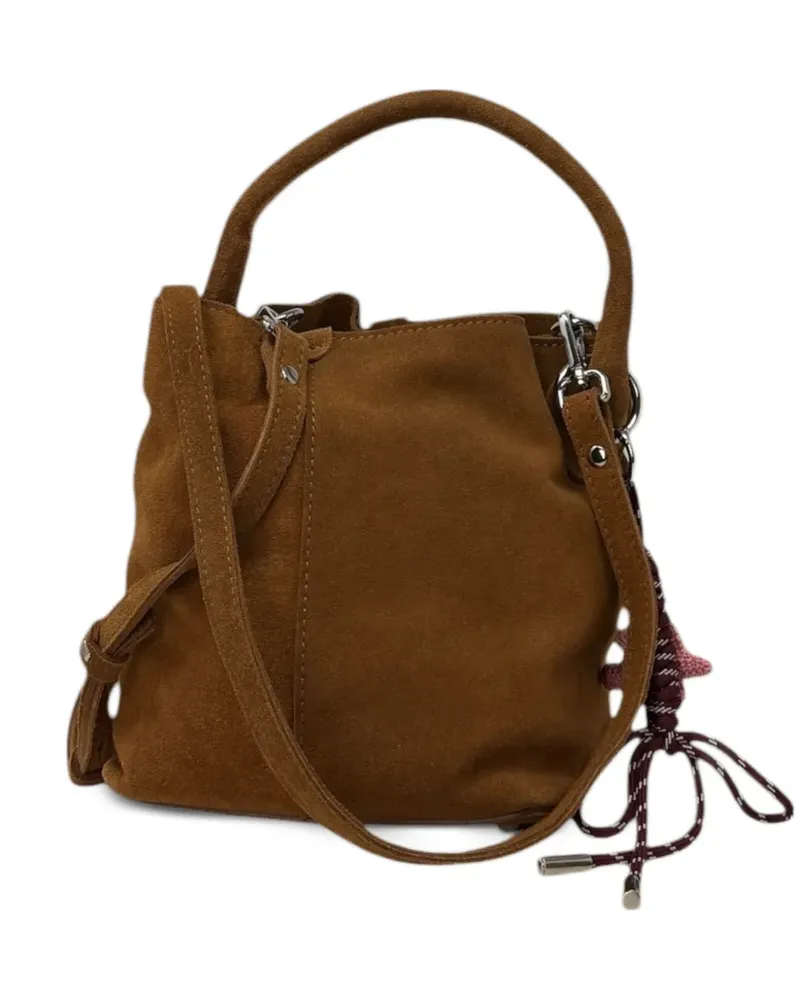 D.A.T.E. Paniere suede shoulder bag - Braun Braun