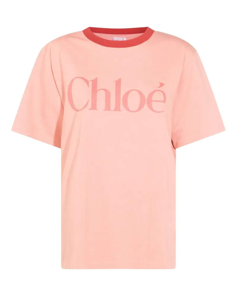 Chloé T-Shirt mit Logo-Print - Rosa Rosa
