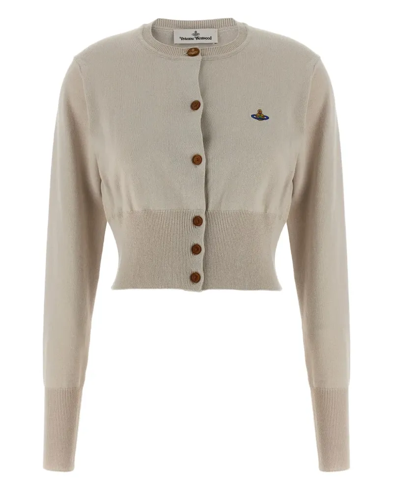 Vivienne Westwood Cropped-Cardigan mit Logo-Stickerei - Nude Nude