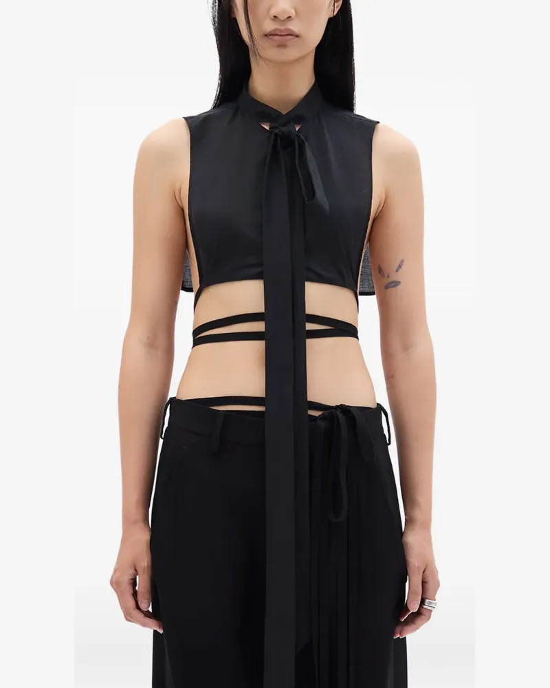 Ann Demeulemeester Cyra Oberteil mit abnehmbarem Schal - Schwarz Schwarz