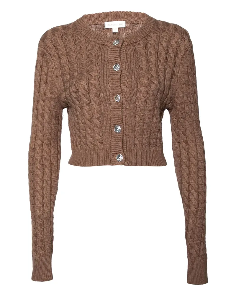 Ronny Kobo Cardigan mit Zopfmuster - Braun Braun
