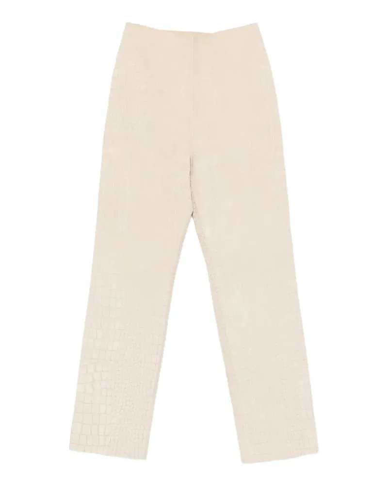 TOVE Tieve croc-effect trousers - Nude Nude