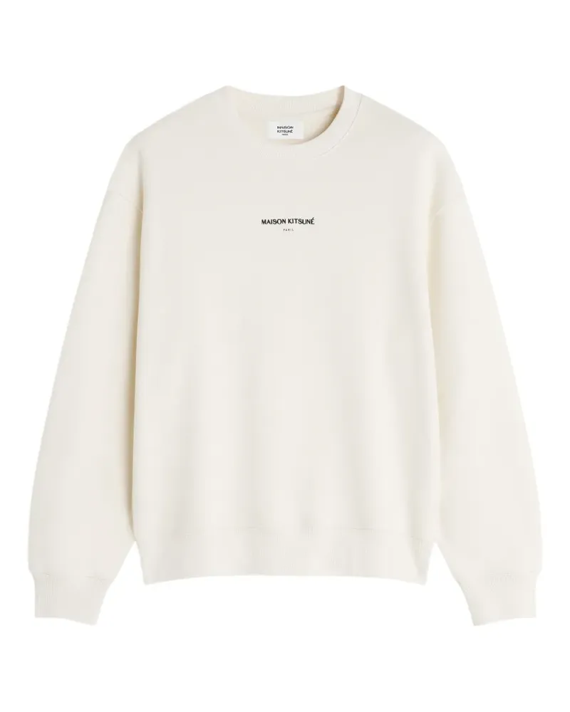 Kitsuné Sweatshirt mit Logo-Print - Weiß Weiß