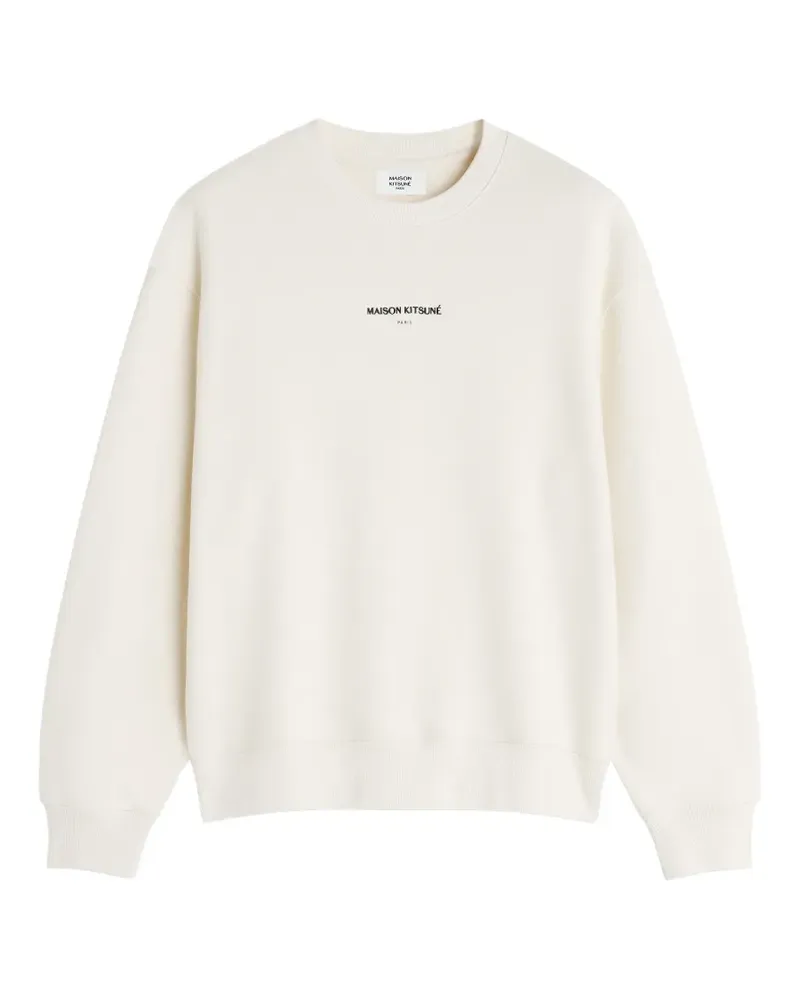 Kitsuné Sweatshirt mit Logo-Print - Weiß Weiß
