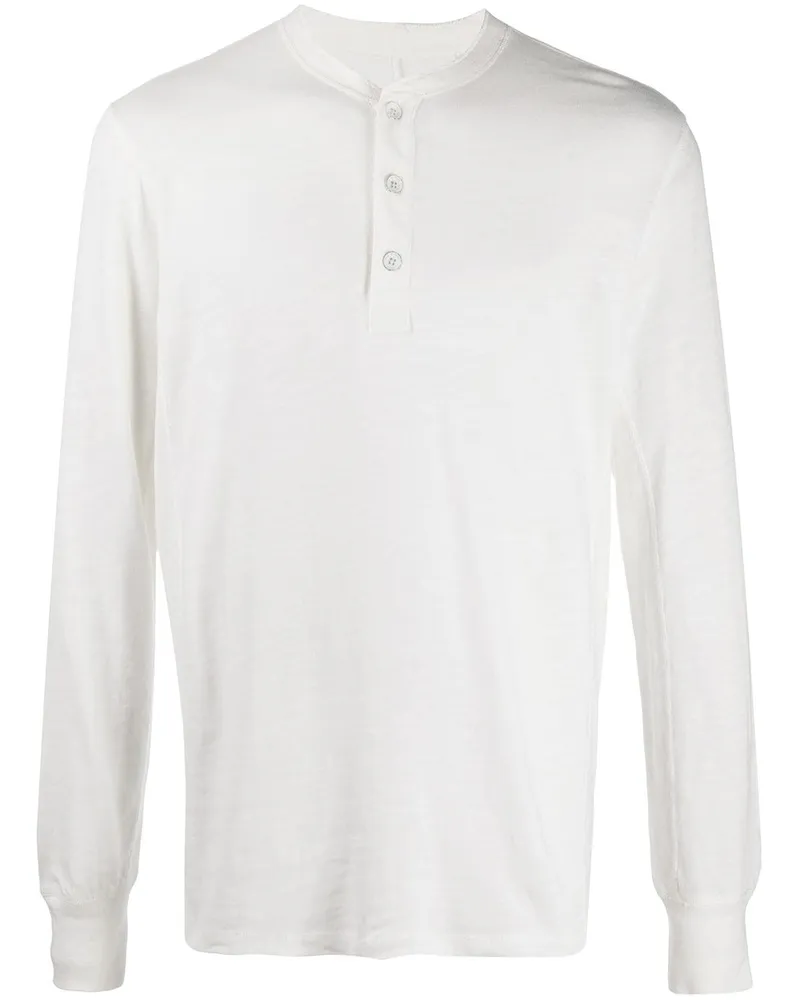 Rag & Bone Langarmshirt mit Henley-Kragen - Weiß Weiß