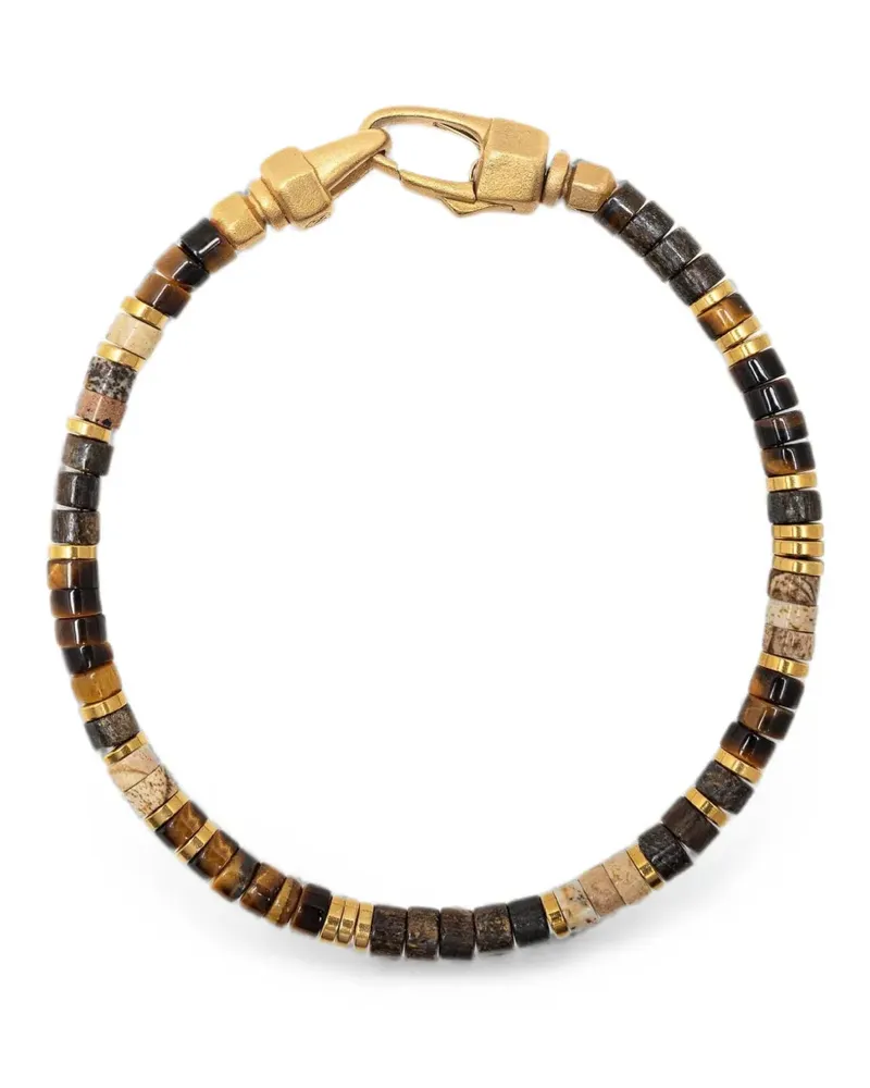 Nialaya Heishi Tigerauge-Armband - Gold Gold