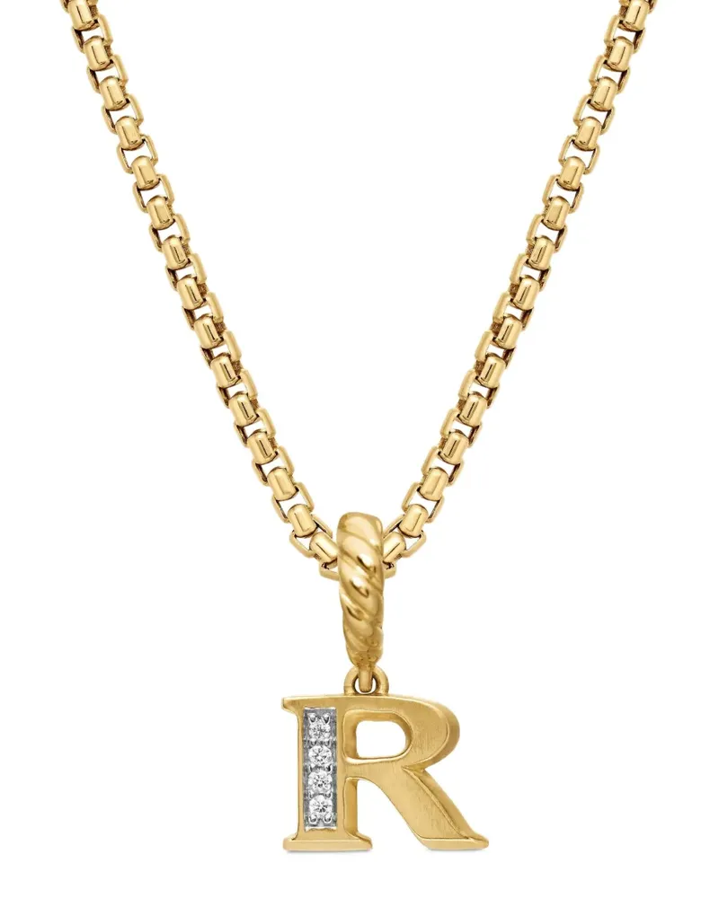 David Yurman 18kt Pavé Initial Gelbgoldanhänger Gold