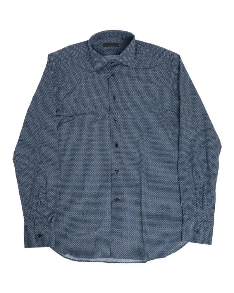 Corneliani patterned stretch shirt - Blau Blau