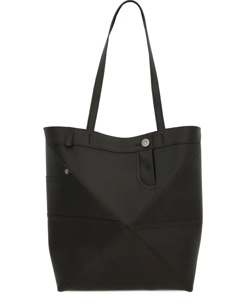 Loewe medium Puzzle Fold Pantalon leather tote bag - Braun Braun