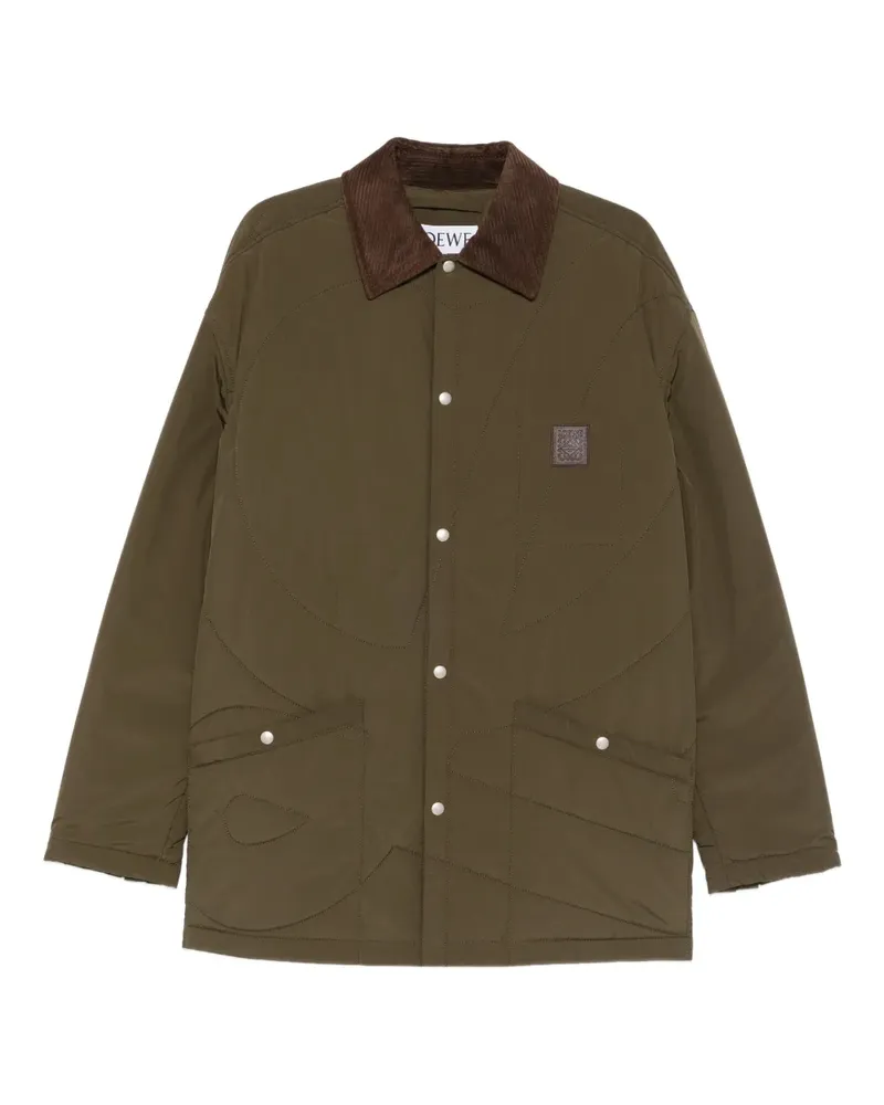 Loewe Gesteppter Mantel mit Cordkragen - Grün Grün