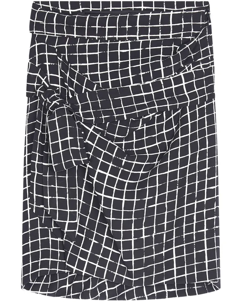 Dries van Noten Drapierter Midirock - Schwarz Schwarz