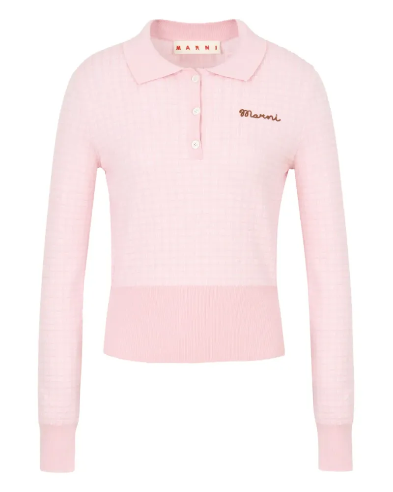 Marni Poloshirt mit Jacquard-Stickerei - Rosa Rosa