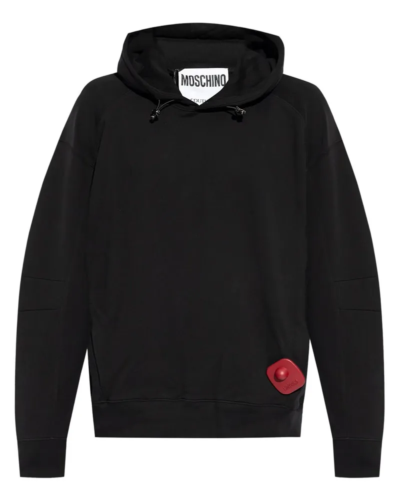 Moschino Hoodie mit Sicherheitsetikett - Schwarz Schwarz