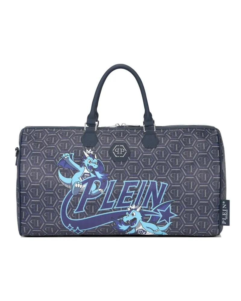 Philipp Plein Space Dragons Reisetasche mit Monogramm - Blau Blau