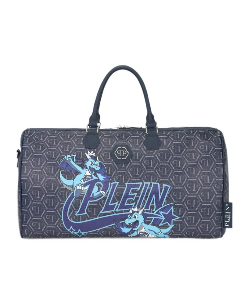Philipp Plein Space Dragons Reisetasche mit Monogramm - Blau Blau